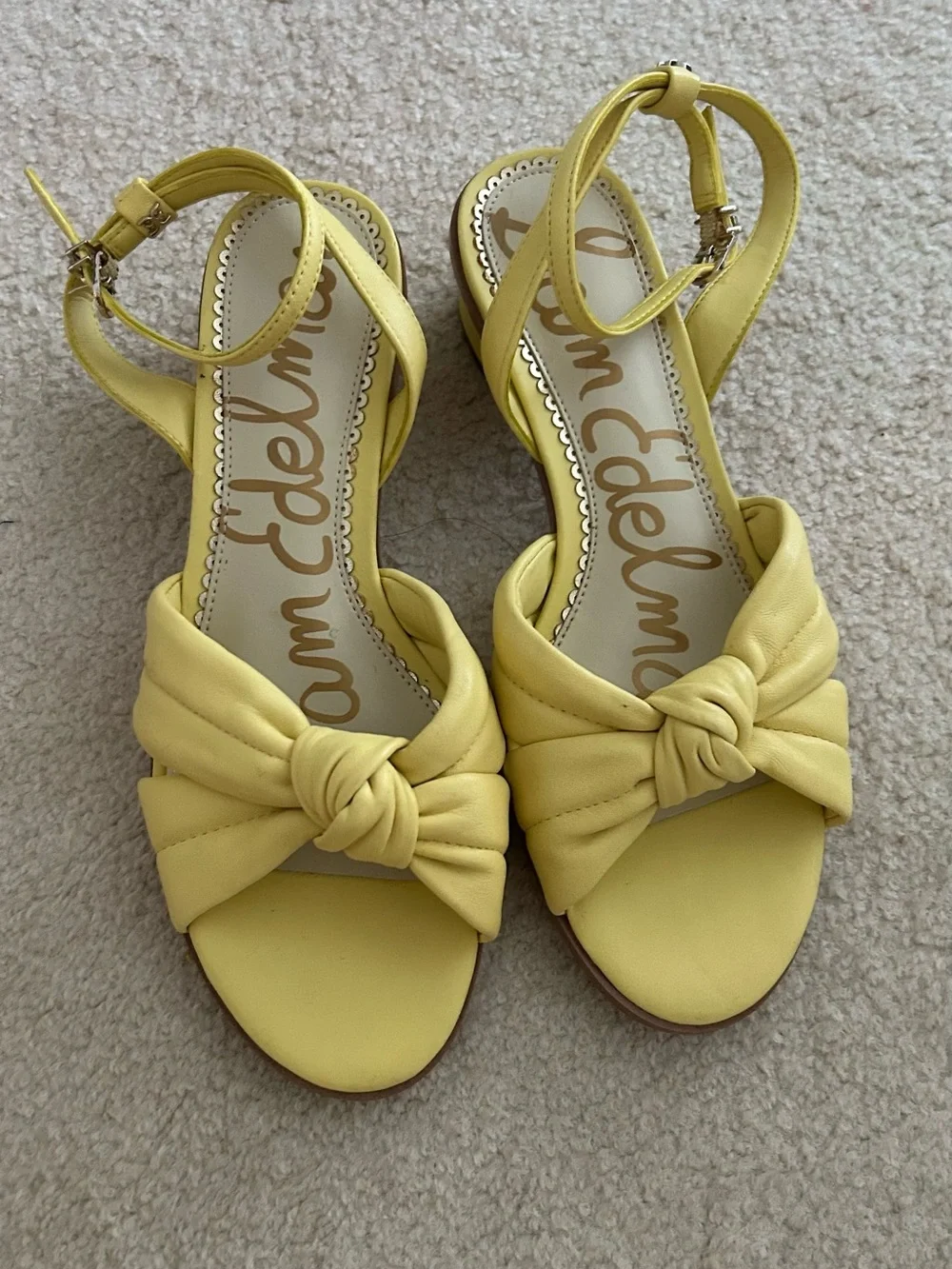 Sam Edelman Lemon Knot Front Ankle-Strap Heels. Size 6 1/2 - Picture 1 of 9